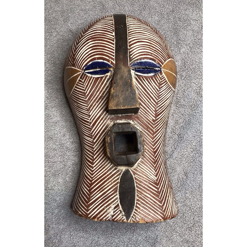 Hand Carved Wooden Songye‎ Mask African Tribal Congo Kifwebe Decor